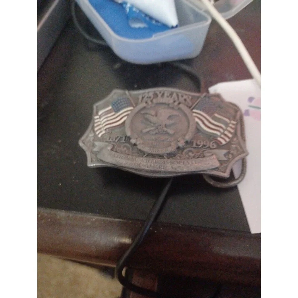 NRA RIfle Association 125 Years 1871-1996 Belt Buckle Made In The USA BRASS